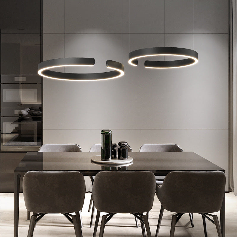Modern Circle Pendant Light - Adjustable LED Hanging Light for Kitchen and Dining Room - Minimalist Design, Warm White 3000K, Various Sizes 3