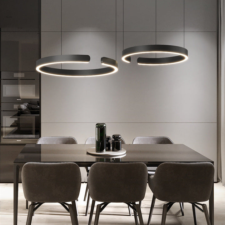 Modern Circle Pendant Light - Adjustable LED Hanging Light for Kitchen and Dining Room - Minimalist Design, Warm White 3000K, Various Sizes 3