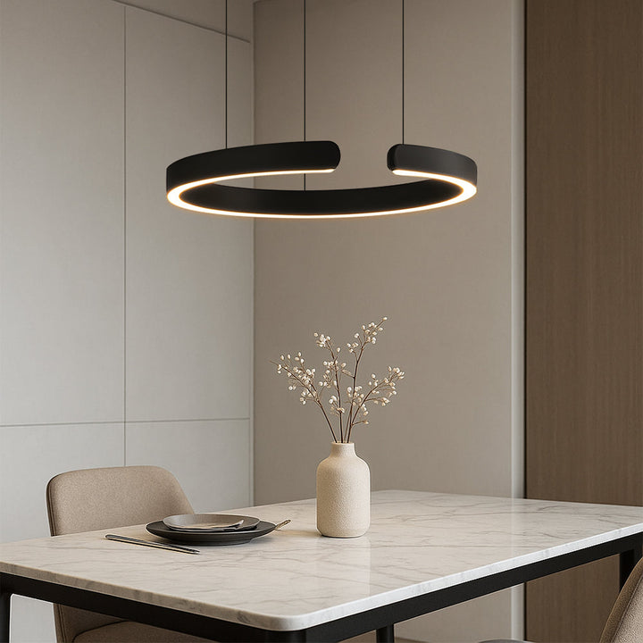 Modern Circle Pendant Light - Adjustable LED Hanging Light for Kitchen and Dining Room - Minimalist Design, Warm White 3000K, Various Sizes 7