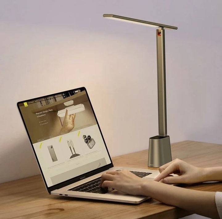 Modern Desk Lamp with Qi Wireless Charging, Dimmable LED Brightness, Touch Control - Sleek Design for Home or Office 0