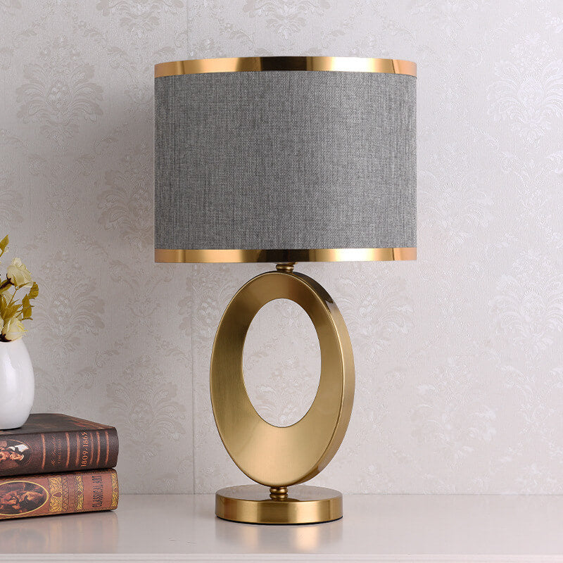 Modern Fabric Table Lamp with Sculptural Ring Base - Elegant Lighting for Home Decor 2