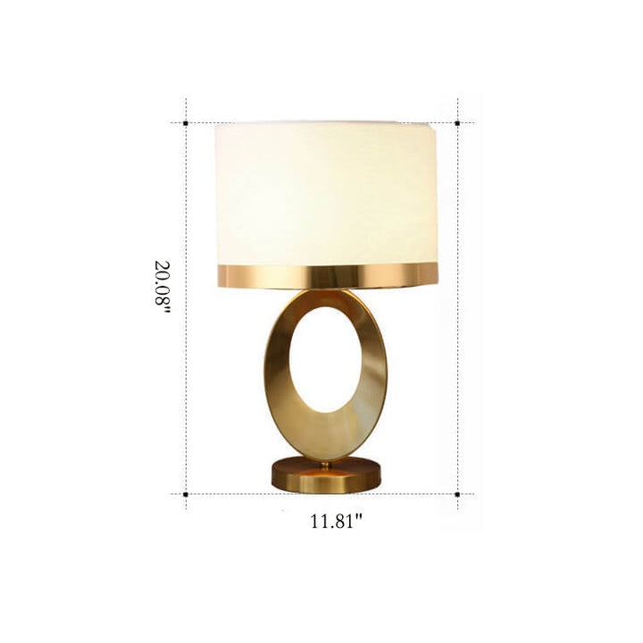 Modern Fabric Table Lamp with Sculptural Ring Base - Elegant Lighting for Home Decor 5