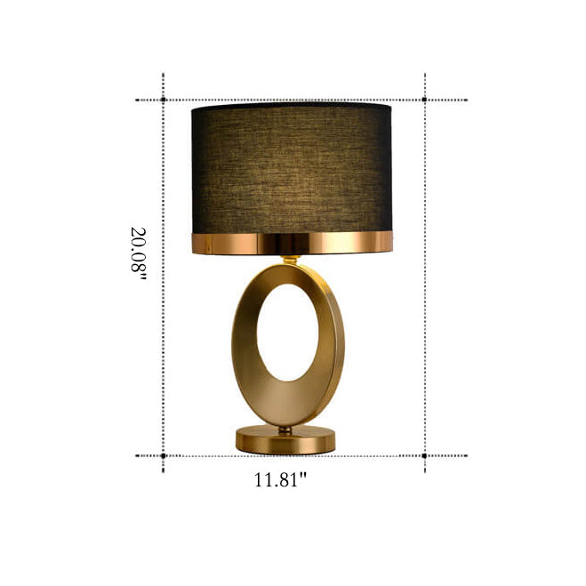 Modern Fabric Table Lamp with Sculptural Ring Base - Elegant Lighting for Home Decor 6