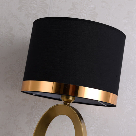 Modern Fabric Table Lamp with Sculptural Ring Base - Elegant Lighting for Home Decor 7