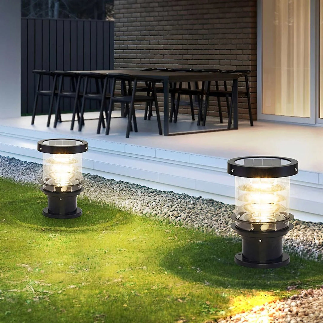 Lantern Garden Post Light in Black