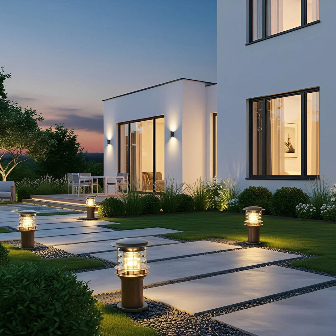 Lantern Garden Post Light in Black - View 3