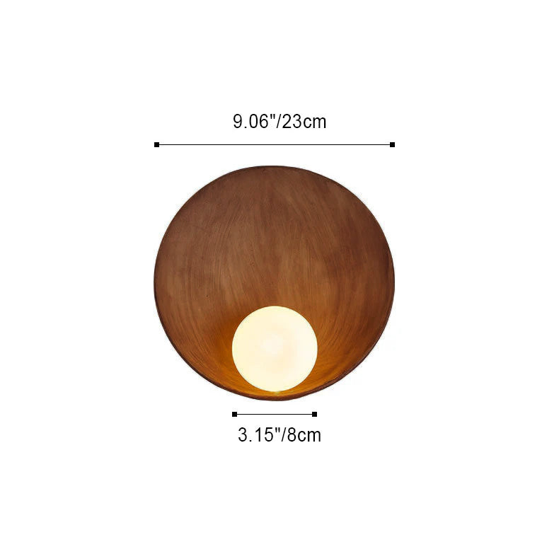 Modern Iron and Resin Wall Light Sconce - Minimalist Design with G4 Socket, 23 cm Diameter, Available in White or Wood Finish 4