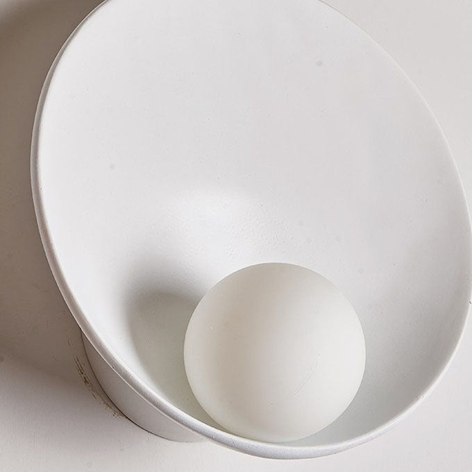 Modern Iron and Resin Wall Light Sconce - Minimalist Design with G4 Socket, 23 cm Diameter, Available in White or Wood Finish 8