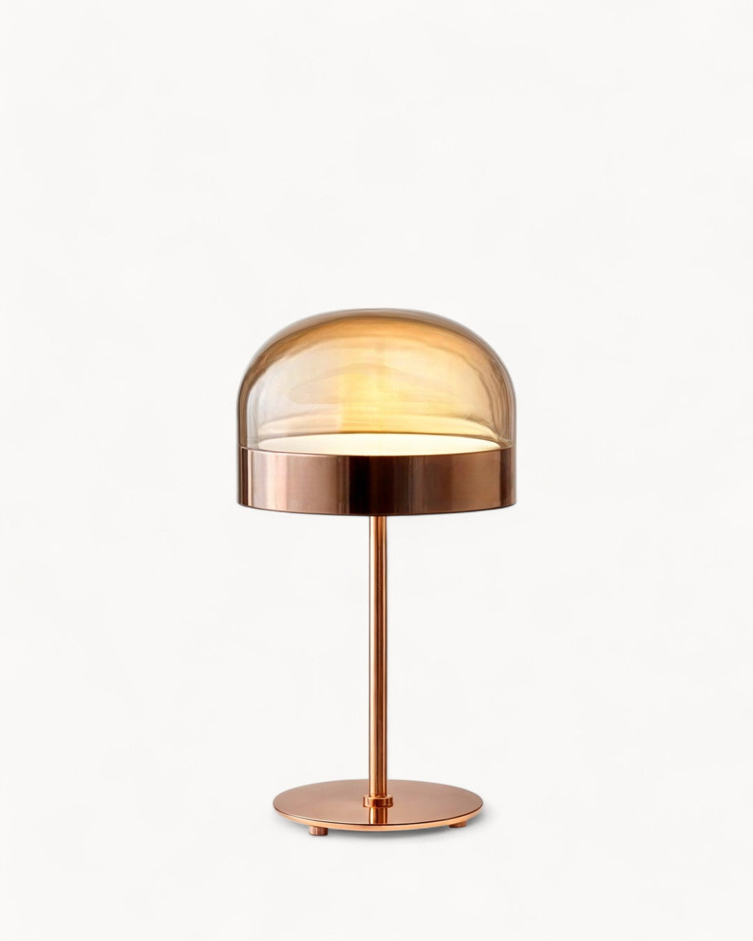 Modern Rose Gold Table Lamp with Amethyst Crystal - Elegant Bedside or Desk Lamp for Warm Ambiance 0