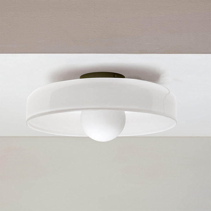 Modern Round Flush Mount Ceiling Light - Glass Fixture for Living Room and Bedroom 10