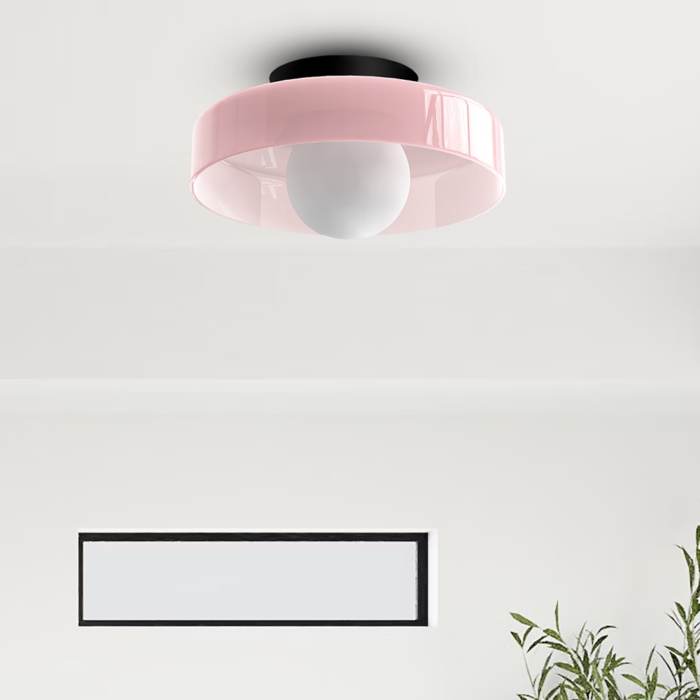 Modern Round Flush Mount Ceiling Light - Glass Fixture for Living Room and Bedroom 13