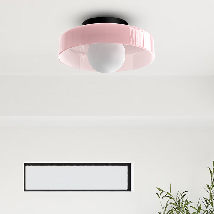 Modern Round Flush Mount Ceiling Light - Glass Fixture for Living Room and Bedroom 13