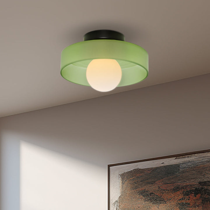 Modern Round Flush Mount Ceiling Light - Glass Fixture for Living Room and Bedroom 15