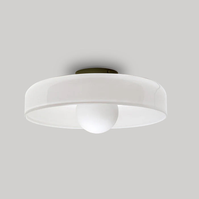 Modern Round Flush Mount Ceiling Light - Glass Fixture for Living Room and Bedroom 8