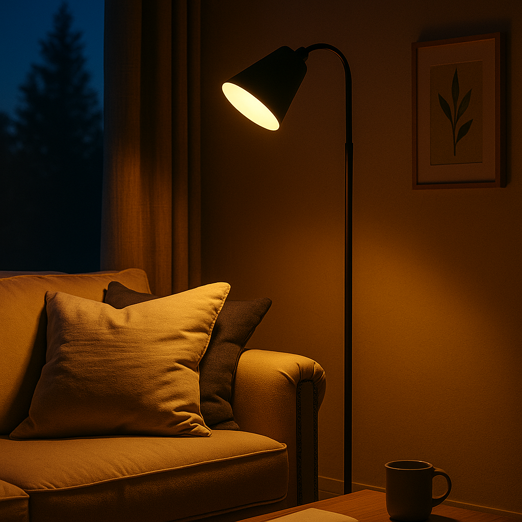 Modern Scandinavian Floor Lamp - Minimalist Wood and Metal Design for Elegant Interiors - E27 Socket 1