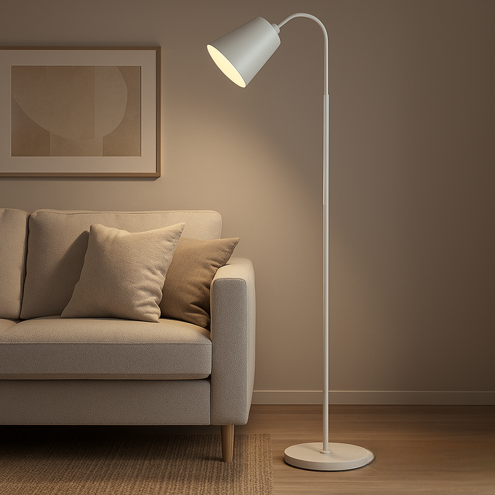 Modern Scandinavian Floor Lamp - Minimalist Wood and Metal Design for Elegant Interiors - E27 Socket 2