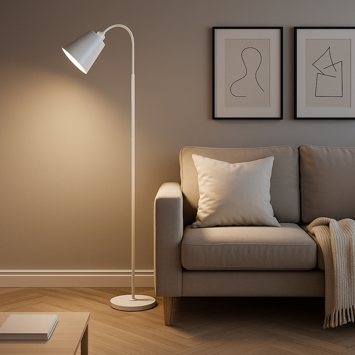 Modern Scandinavian Floor Lamp - Minimalist Wood and Metal Design for Elegant Interiors - E27 Socket 3