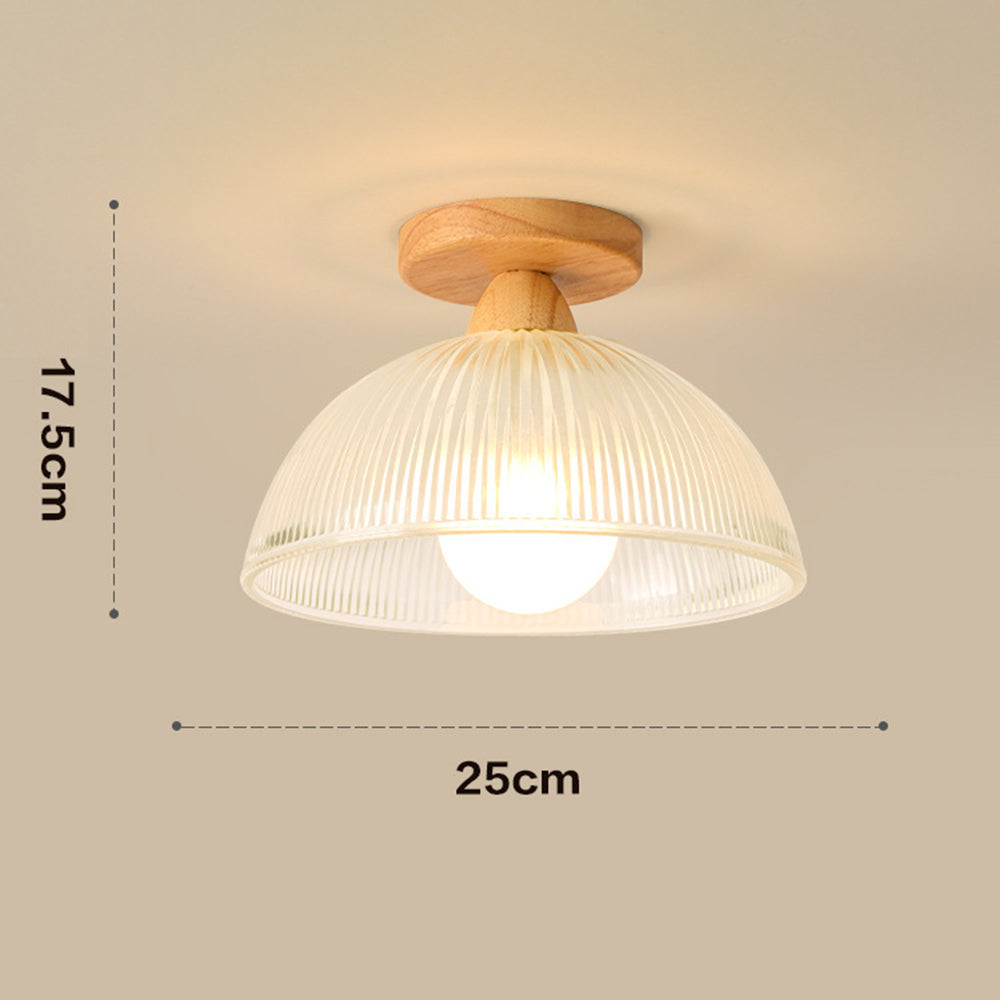 Modern Solid Wood and Glass Ceiling Lamp - Elegant Design for Living Room and Bedroom 2