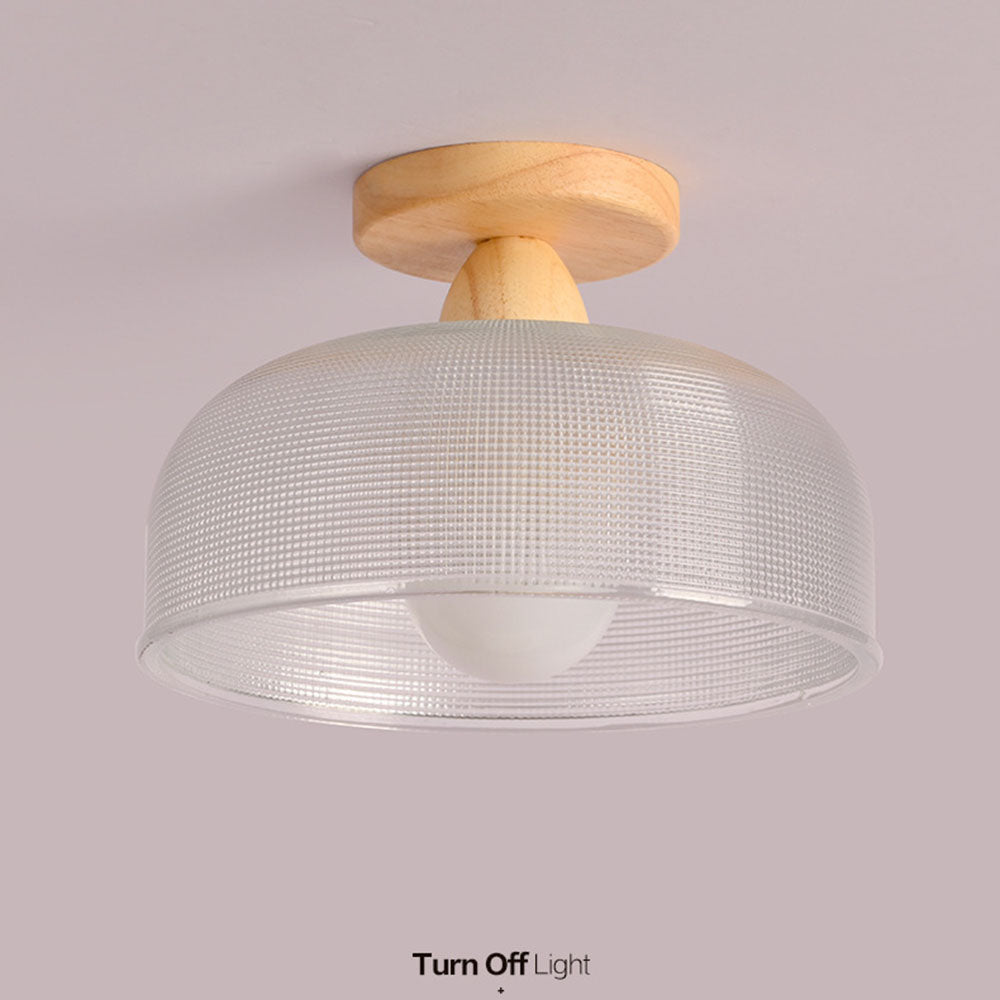 Modern Solid Wood and Glass Ceiling Lamp - Elegant Design for Living Room and Bedroom 7