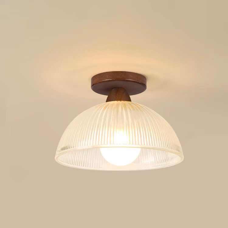 Modern Solid Wood and Glass Ceiling Lamp - Elegant Design for Living Room and Bedroom 9