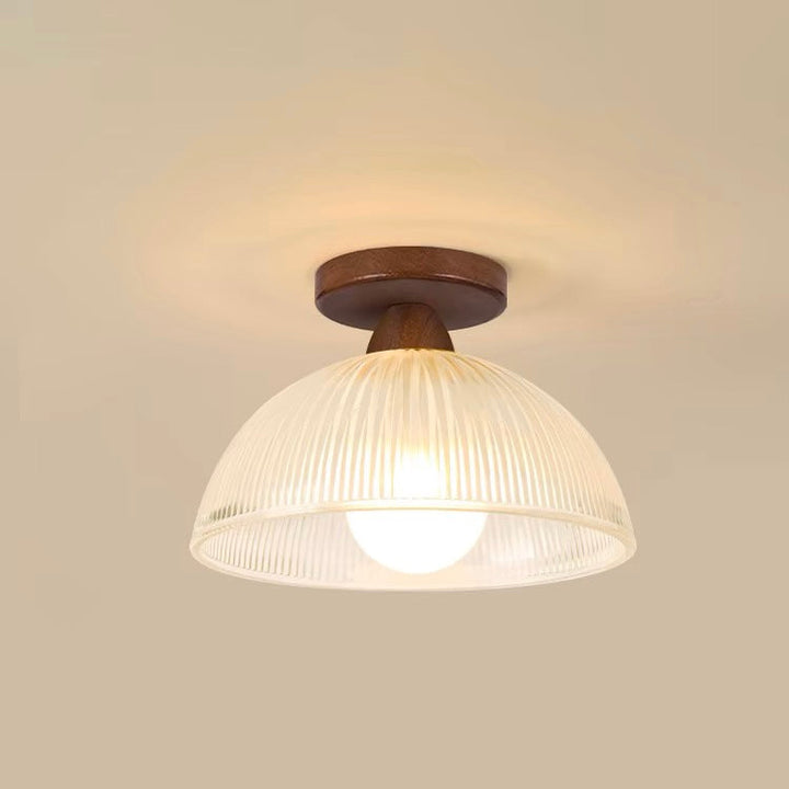 Modern Solid Wood and Glass Ceiling Lamp - Elegant Design for Living Room and Bedroom 9