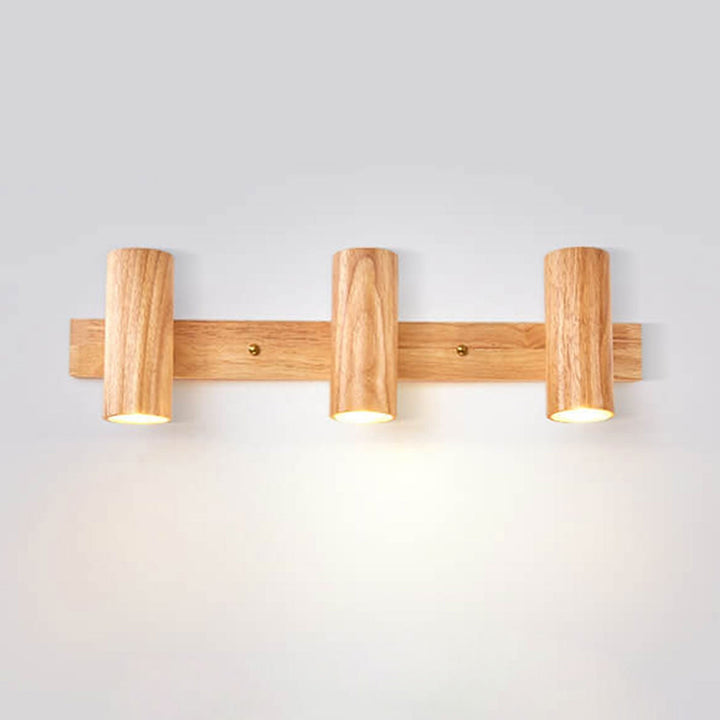 Modern Wooden Wall Light - Minimalist Track Spotlight Sconce with Adjustable Heads 2