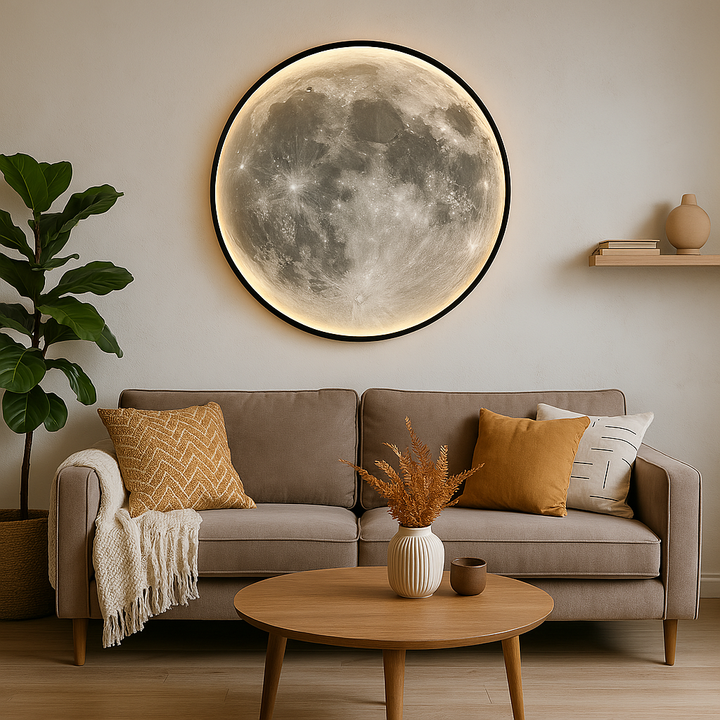 Moon Wall Lamp with LED Light - Modern Celestial Design for Indoor and Outdoor Use 0