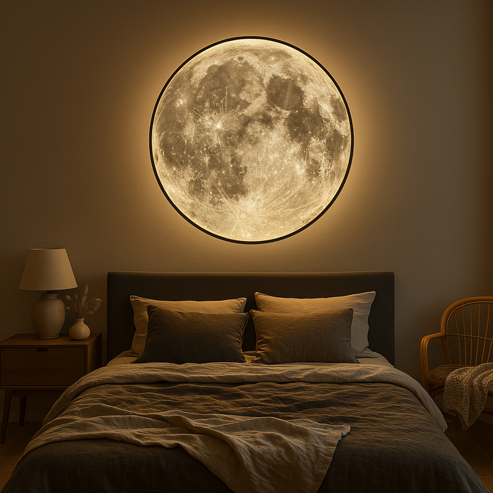 Moon Wall Lamp with LED Light - Modern Celestial Design for Indoor and Outdoor Use 2