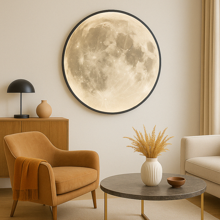 Moon Wall Lamp with LED Light - Modern Celestial Design for Indoor and Outdoor Use 4