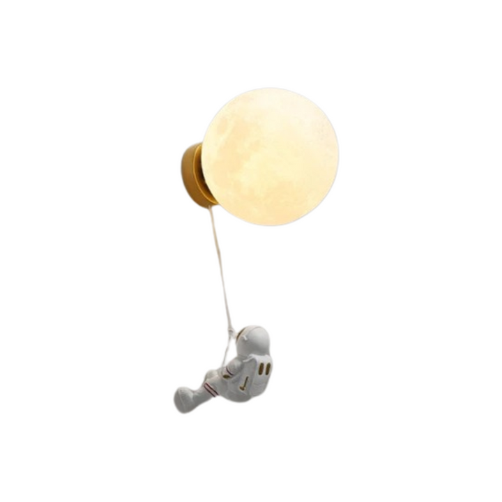 Moon and Astronaut Wall Lamp - LED Wall Light for Kids' Room, Playful Design, Energy-Efficient Night Light 0