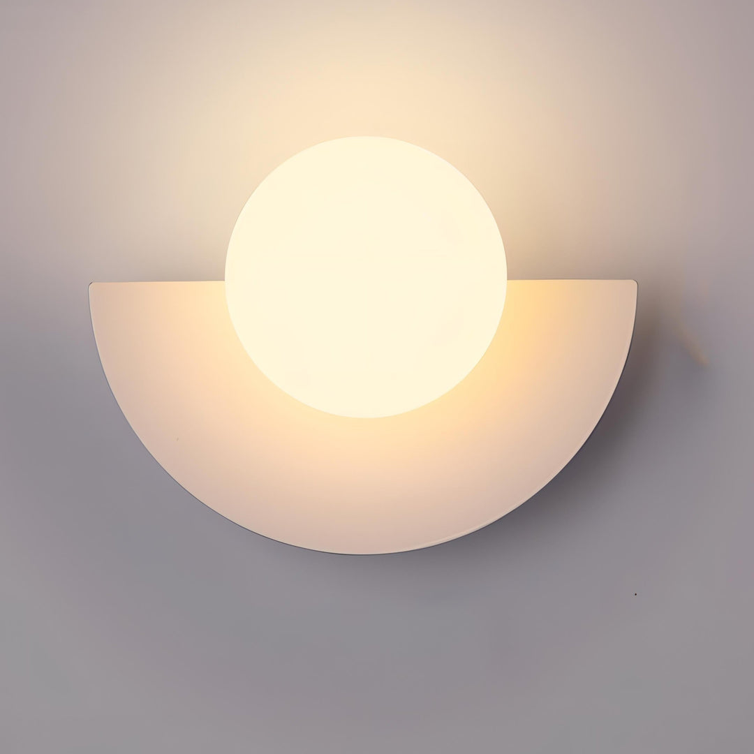 Nordic Semicircle Wall Lamp - Modern LED Wall Sconce Lighting for Hallway and Bedroom, Space-Saving Design, Metal and PVC Construction 0