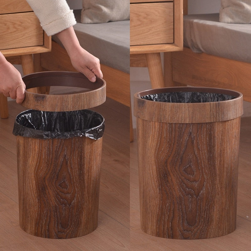 Nordic Style Minimalist Wood Garbage Bin, 8L Kitchen Trash Can for Small Spaces - Durable and Lightweight Design 1