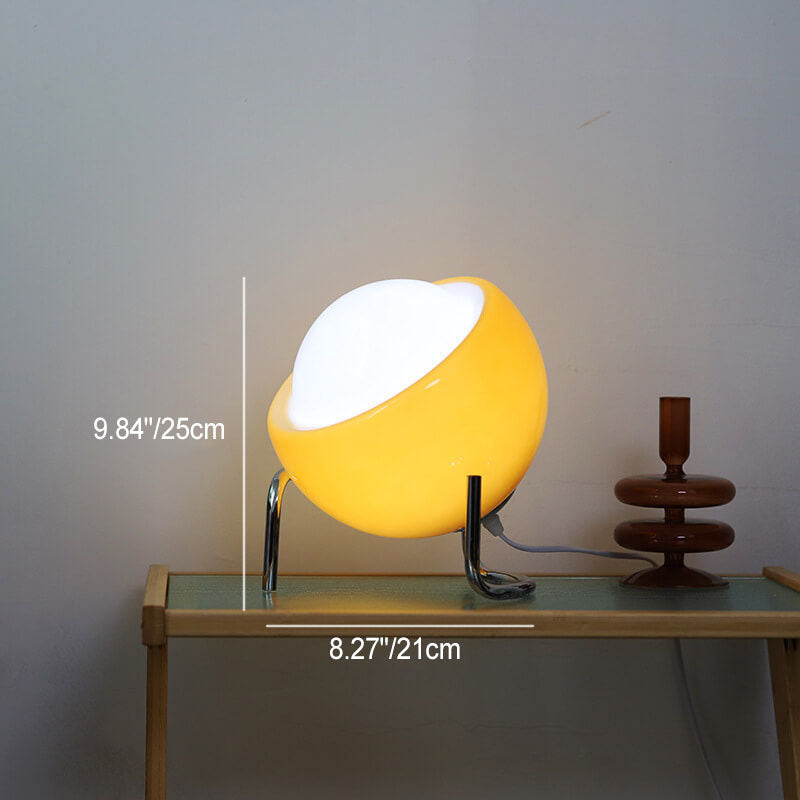 Nordic Vintage Orange Glass Table Lamp - Retro Scandinavian Design for Bedside or Desk Use 4