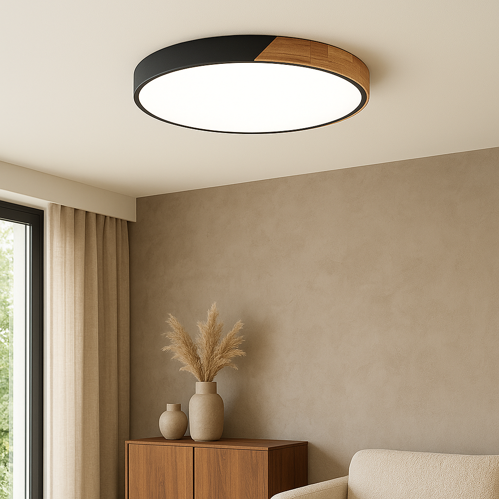 Nordic Wooden Ceiling Light - Minimalist Design with LED Compatibility 1