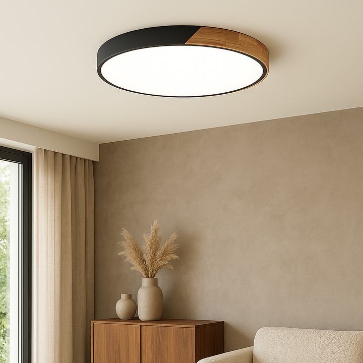 Nordic Wooden Ceiling Light - Minimalist Design with LED Compatibility 1