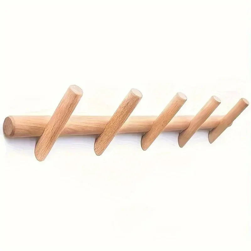 Oak Wood Coat Rack - View 3