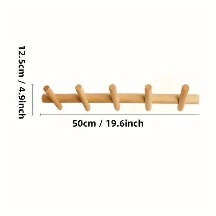 Oak Wood Coat Rack - View 4