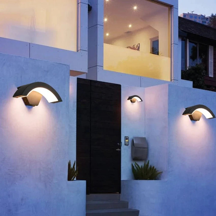 Curved Outdoor Wall Light - View 3