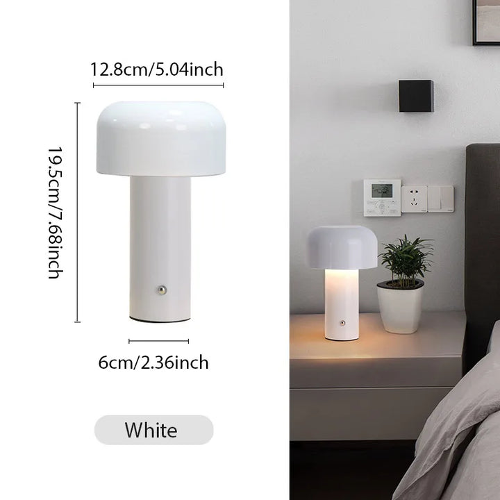 Portable LED Mushroom Table Lamp - Touch Control Cordless Bedside or Desk Light for Modern Decor 10