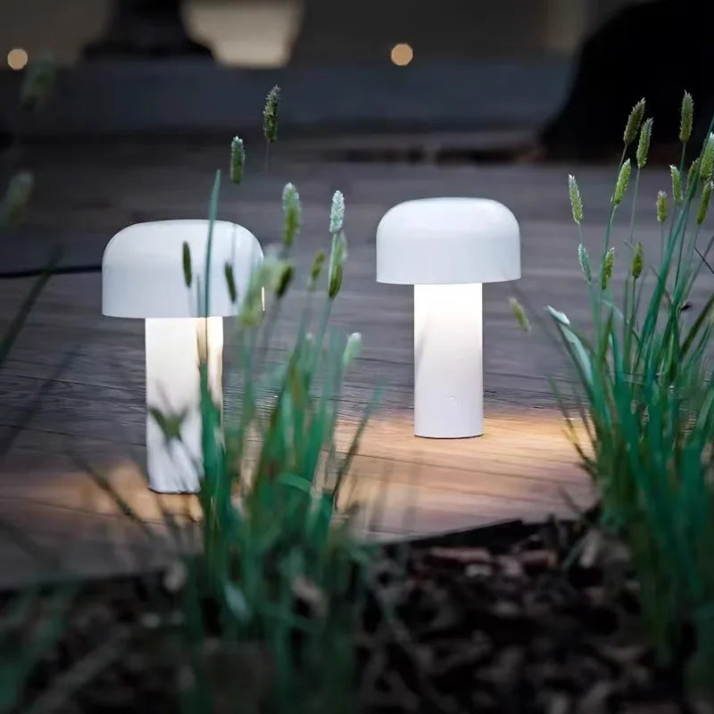 Portable LED Mushroom Table Lamp - Touch Control Cordless Bedside or Desk Light for Modern Decor 4