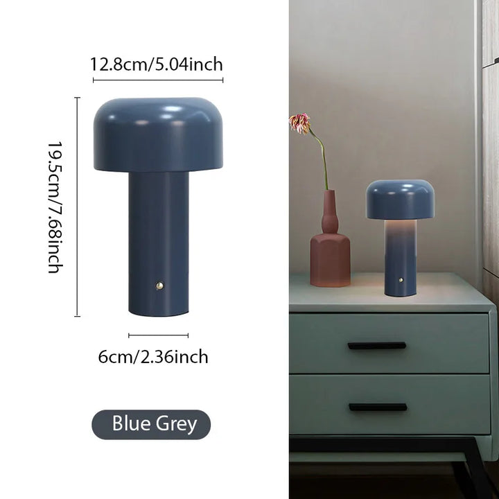 Portable LED Mushroom Table Lamp - Touch Control Cordless Bedside or Desk Light for Modern Decor 6