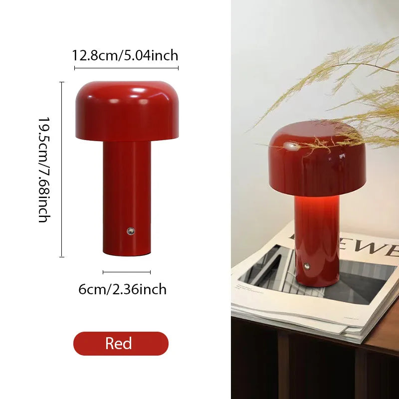 Portable LED Mushroom Table Lamp - Touch Control Cordless Bedside or Desk Light for Modern Decor 7