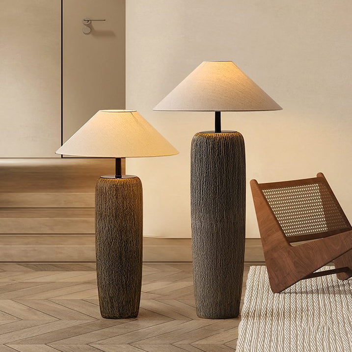 Reclaimed Wood Floor Lamp - Vintage Rustic Standing Lamp for Living Room with LED and Edison Bulb Compatibility