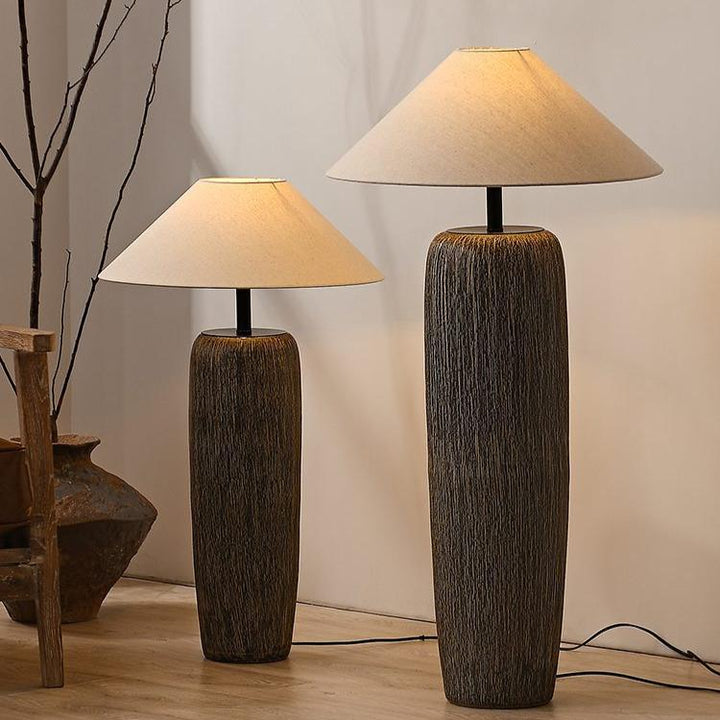 Reclaimed Wood Floor Lamp - Vintage Rustic Standing Lamp for Living Room with LED and Edison Bulb Compatibility