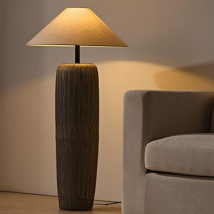 Reclaimed Wood Floor Lamp - Vintage Rustic Standing Lamp for Living Room with LED and Edison Bulb Compatibility