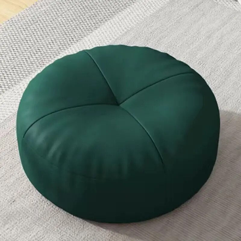 Round Nappa Leather Floor Cushion - Simple Japanese Style for Comfort and Relaxation 10