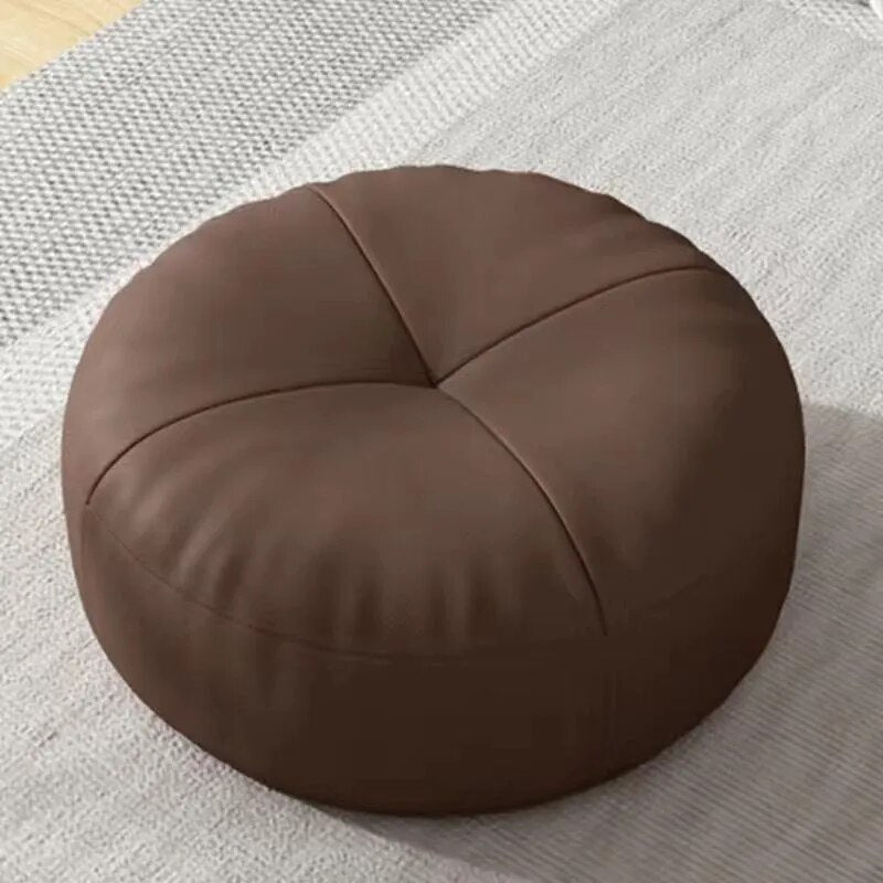 Round Nappa Leather Floor Cushion - Simple Japanese Style for Comfort and Relaxation 13