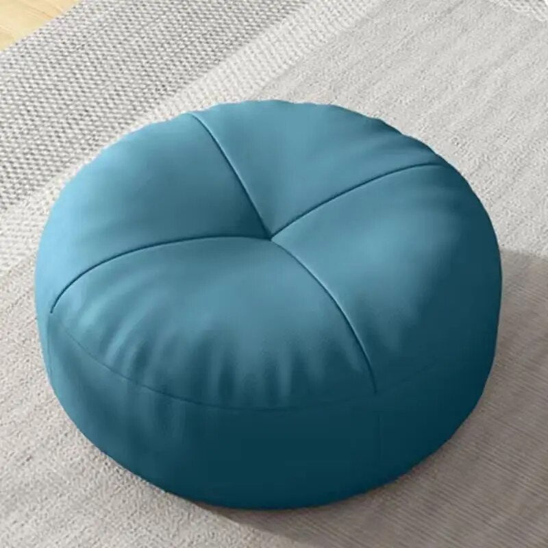 Round Nappa Leather Floor Cushion - Simple Japanese Style for Comfort and Relaxation 14