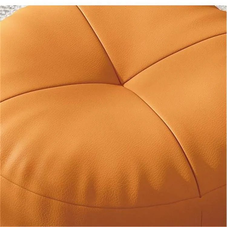 Round Nappa Leather Floor Cushion - Simple Japanese Style for Comfort and Relaxation 5