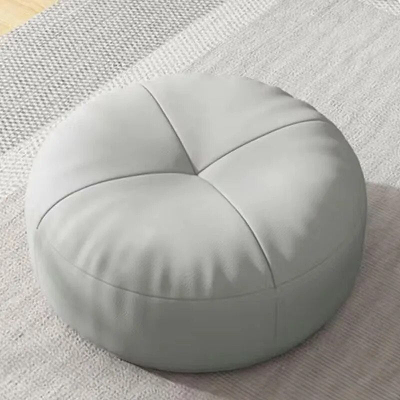 Round Nappa Leather Floor Cushion - Simple Japanese Style for Comfort and Relaxation 7